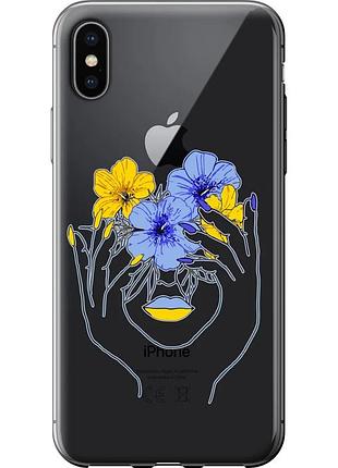 Чехол силиконовый патриотический на телефон iphone x девушка v4 "5276u-1050-58250"