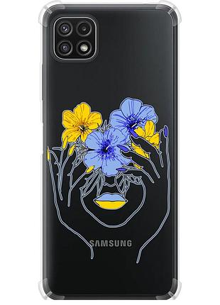 Чехол силикон с усиленными углами патриотический на телефон samsung galaxy a22 5g a226b девушка v4 "5276sp-2581-58250"