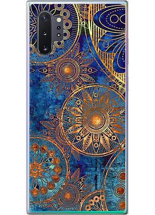 Чехол 2d пластиковый на телефон samsung galaxy note 10 plus золотой узор "678t-1756-58250"