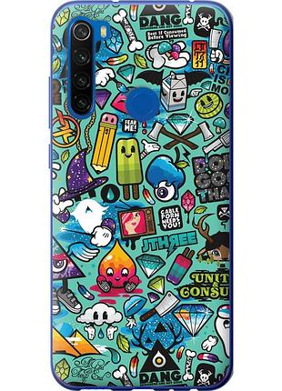 Чохол 2d пластиковий на телефон xiaomi redmi note 8t стікер бомбінг 1 "693t-1818-58250"