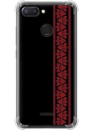 Чохол силіконовий протиударний с посиленими кутами на телефон xiaomi redmi 6 вишиванка 53 "2041sp-1521-58250"