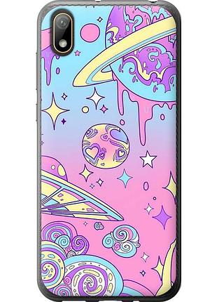 Чохол 2d пластиковий на телефон huawei y5 2019 рожева галактика "4146t-1695-58250"