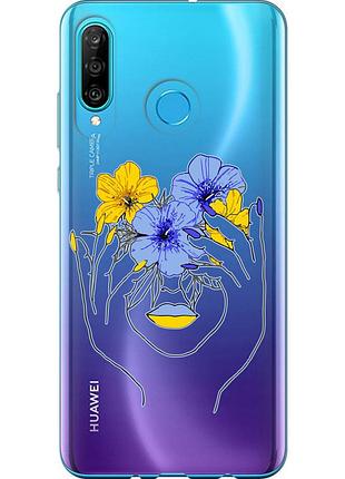 Чохол 2d пластиковий патріотичний на телефон huawei p30 lite дівчина v4 "5276t-1651-58250"