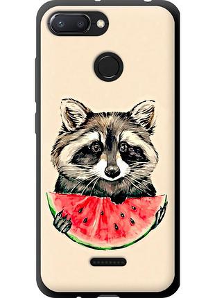 Чехол tpu на телефон xiaomi redmi 6 енотик с арбузом "4605b-1521-58250"