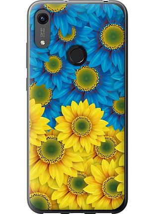 Чохол силіконовий патріотичний на телефон huawei honor 8a жовто-блакитні квіти "1048u-1635-58250"