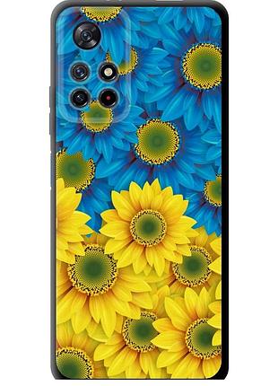 Чохол tpu патріотичний на телефон xiaomi redmi note 11t 5g жовто-блакитні квіти "1048b-3850-58250"