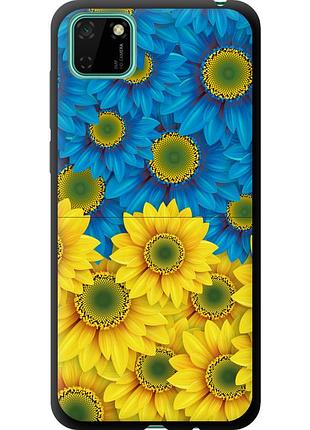 Чехол tpu патриотический на телефон huawei y5p жёлто-голубые цветы "1048b-1936-58250"