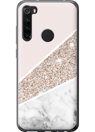 Чохол 2d пластиковий на телефон xiaomi redmi note 8 пастельний мармур "4342t-1787-58250"