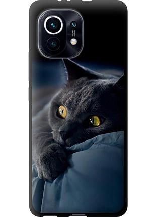 Чохол tpu на телефон xiaomi mi 11 димчастий кіт "825b-2253-58250"