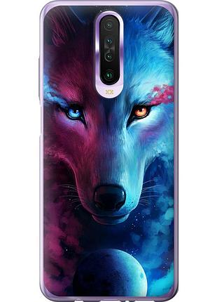 Чохол 2d пластиковий на телефон xiaomi redmi k30 арт-вовк "3999t-1836-58250"