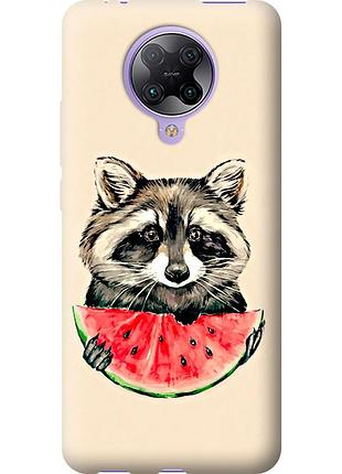Чехол 2d пластиковый на телефон xiaomi redmi k30 pro енотик с арбузом "4605t-1899-58250"