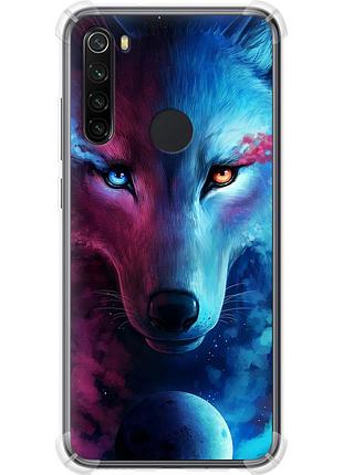 Чохол силіконовий протиударний с посиленими кутами на телефон xiaomi redmi note 8 арт-вовк "3999sp-1787-58250"