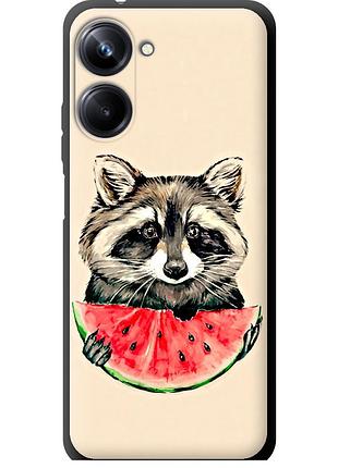 Чехол tpu на телефон realme 10 pro енотик с арбузом "4605b-2945-58250"