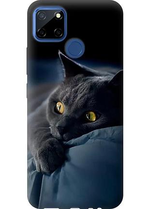 Чохол 2d пластиковий на телефон realme 7i димчастий кіт "825t-2486-58250"