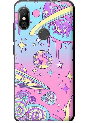 Чехол tpu на телефон xiaomi redmi note 6 pro розовая галактика "4146b-1551-58250"