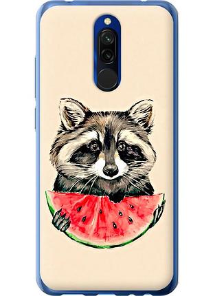 Чохол силіконовий на телефон xiaomi redmi 8 єнотик з кавуном "4605u-1806-58250"