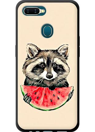 Чехол tpu на телефон oppo a12 енотик с арбузом "4605b-2557-58250"