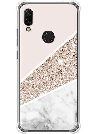Чехол силикон с усиленными углами на телефон xiaomi redmi 7 пастельный мрамор "4342sp-1669-58250"