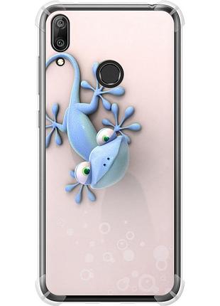 Чехол силикон с усиленными углами на телефон huawei y7 2019 геккончик "1094sp-1638-58250"