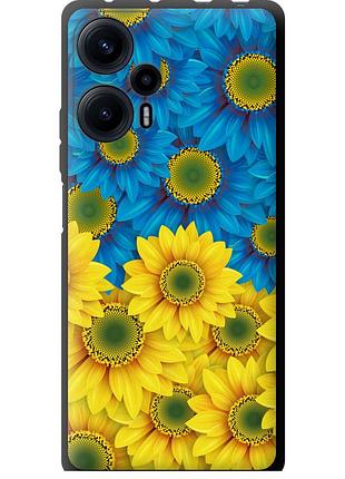 Чохол tpu патріотичний на телефон xiaomi redmi note 12 turbo жовто-блакитні квіти "1048b-3025-58250"