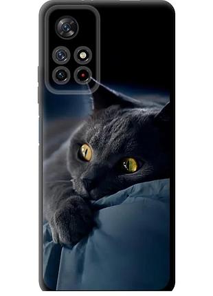 Чохол tpu на телефон xiaomi redmi note 11 5g димчастий кіт "825b-3849-58250"