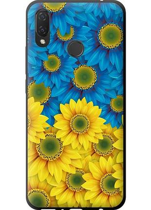 Чехол tpu патриотический на телефон huawei nova 3i жёлто-голубые цветы "1048b-1541-58250"