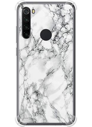 Чохол силіконовий протиударний с посиленими кутами на телефон xiaomi redmi note 8 мармур білий "4480sp-1787-58250"