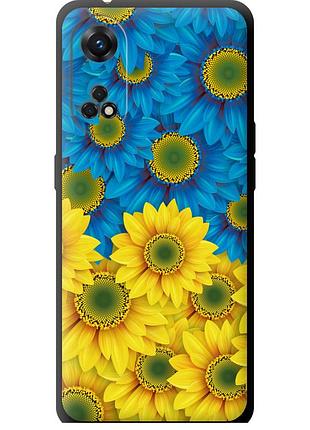 Чехол tpu патриотический на телефон oppo reno8 t жёлто-голубые цветы "1048b-2969-58250"