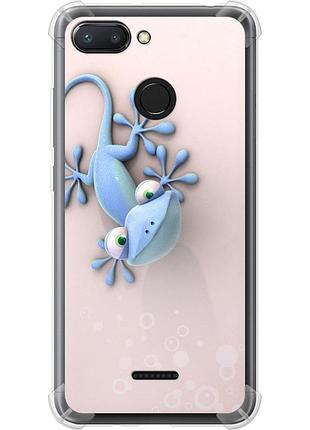 Чехол силикон с усиленными углами на телефон xiaomi redmi 6 геккончик "1094sp-1521-58250"