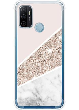 Чехол силикон с усиленными углами на телефон oppo a53 пастельный мрамор "4342sp-568-58250"