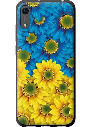 Чехол tpu патриотический на телефон huawei y6s жёлто-голубые цветы "1048b-1871-58250"
