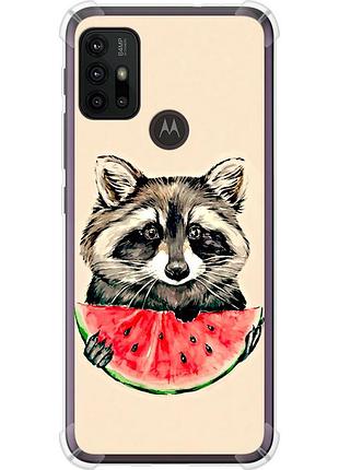 Чехол силикон с усиленными углами на телефон motorola moto g30 енотик с арбузом "4605sp-2320-58250"