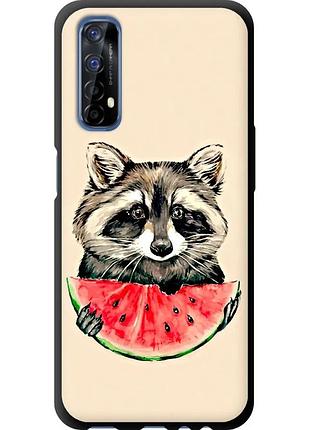 Чехол tpu на телефон realme 7 енотик с арбузом "4605b-2081-58250"