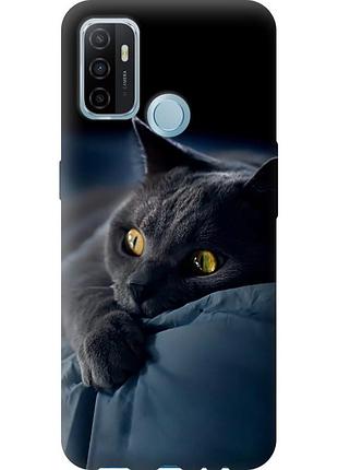 Чехол силиконовый на телефон oppo a53 дымчатый кот "825u-568-58250"