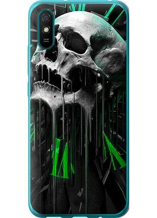 Чехол силиконовый на телефон xiaomi redmi 9a череп-часы "4100u-2034-58250"