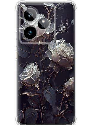 Чехол силикон с усиленными углами на телефон realme gt7 розы 2 "5550sp-4027-58250"