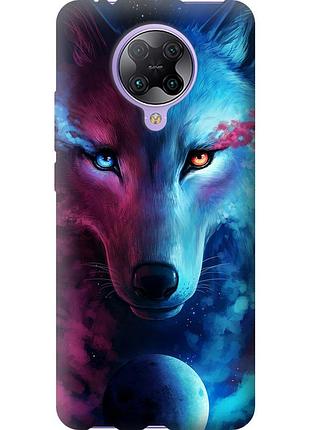 Чехол 2d пластиковый на телефон xiaomi redmi k30 pro арт-волк "3999t-1899-58250"