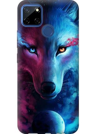 Чехол 2d пластиковый на телефон realme c12 арт-волк "3999t-2240-58250"