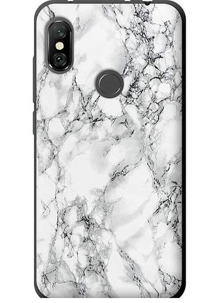 Чехол tpu на телефон xiaomi redmi note 6 pro мрамор белый "4480b-1551-58250"