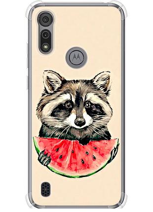 Чохол силіконовий протиударний с посиленими кутами на телефон motorola e6s єнотик з кавуном "4605sp-2001-58250"