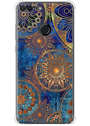 Чохол силіконовий протиударний с посиленими кутами на телефон huawei honor 9 lite золотий візерунок "678sp-1359-58250"