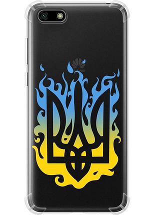 Чохол силіконовий протиударний с посиленими кутами патріотичний на телефон huawei y5 2018 герб v1 "5258sp-1500-58250"