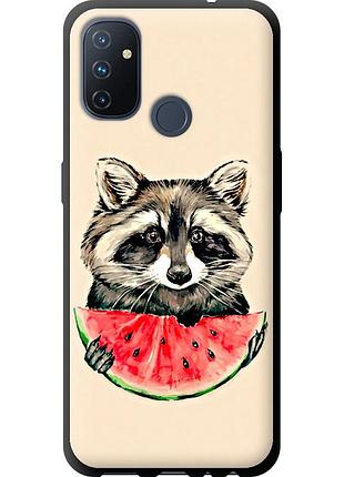 Чохол tpu на телефон oneplus nord n100 єнотик з кавуном "4605b-2130-58250"