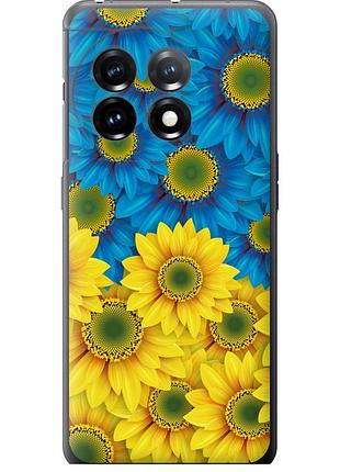 Чехол силиконовый патриотический на телефон oneplus 11 жёлто-голубые цветы "1048u-2940-58250"