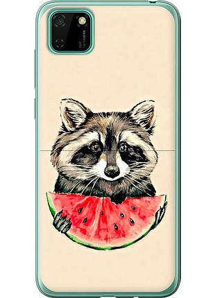 Чехол 2d пластиковый на телефон huawei y5p енотик с арбузом "4605t-1936-58250"