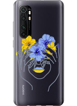 Чехол 2d пластиковый патриотический на телефон xiaomi mi note 10 lite девушка v4 "5276t-1937-58250"