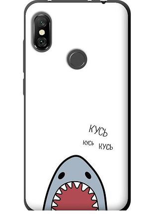 Чехол tpu на телефон xiaomi redmi note 6 pro акула "4870b-1551-58250"
