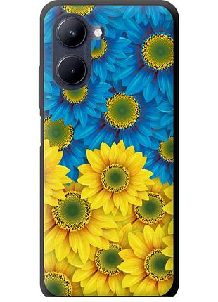 Чехол tpu патриотический на телефон realme c33 жёлто-голубые цветы "1048b-2870-58250"