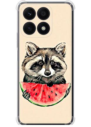 Чохол силіконовий протиударний с посиленими кутами на телефон huawei honor x8a єнотик з кавуном "4605sp-2963-58250"