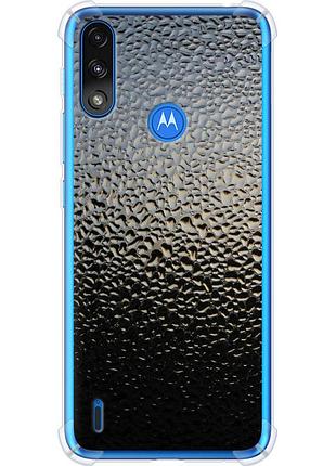 Чехол силикон с усиленными углами на телефон motorola e7 power мокрое стекло "245sp-2284-58250"